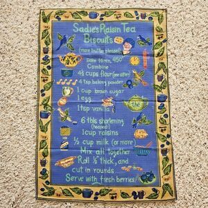 April Cornell Artist Tea Towel Sadie's Biscuits OOP Waffle Weave Kitchen Cloth